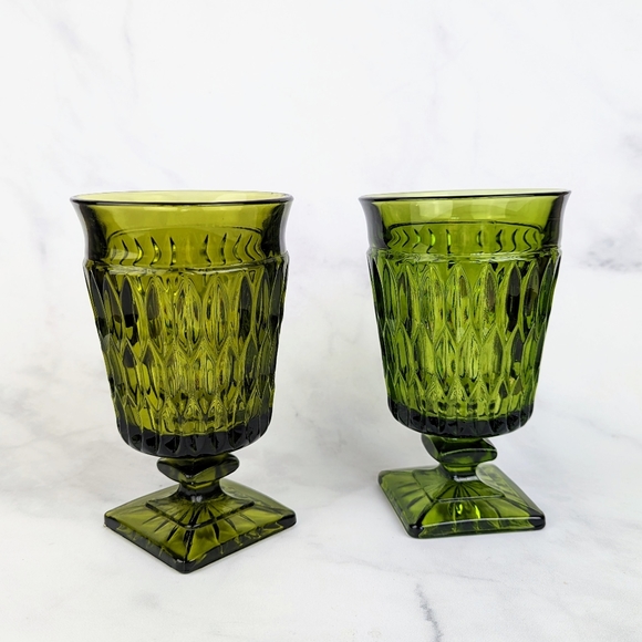 Vintage | Dining | Vintage Indiana Glass Mt Vernon Avocado Green Ice